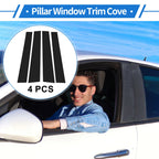 Set of 4 Door Pillar Window Trim for Mitsubishi L200 (2005–2014) Black