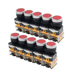 10pcs 22mm Momentary Red Push Button Switch 1NC 1NO DC 220V 10A