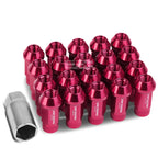 20x Open End M12x1.25 50mm Tall Pink Aluminum Lug Nuts + Adapter