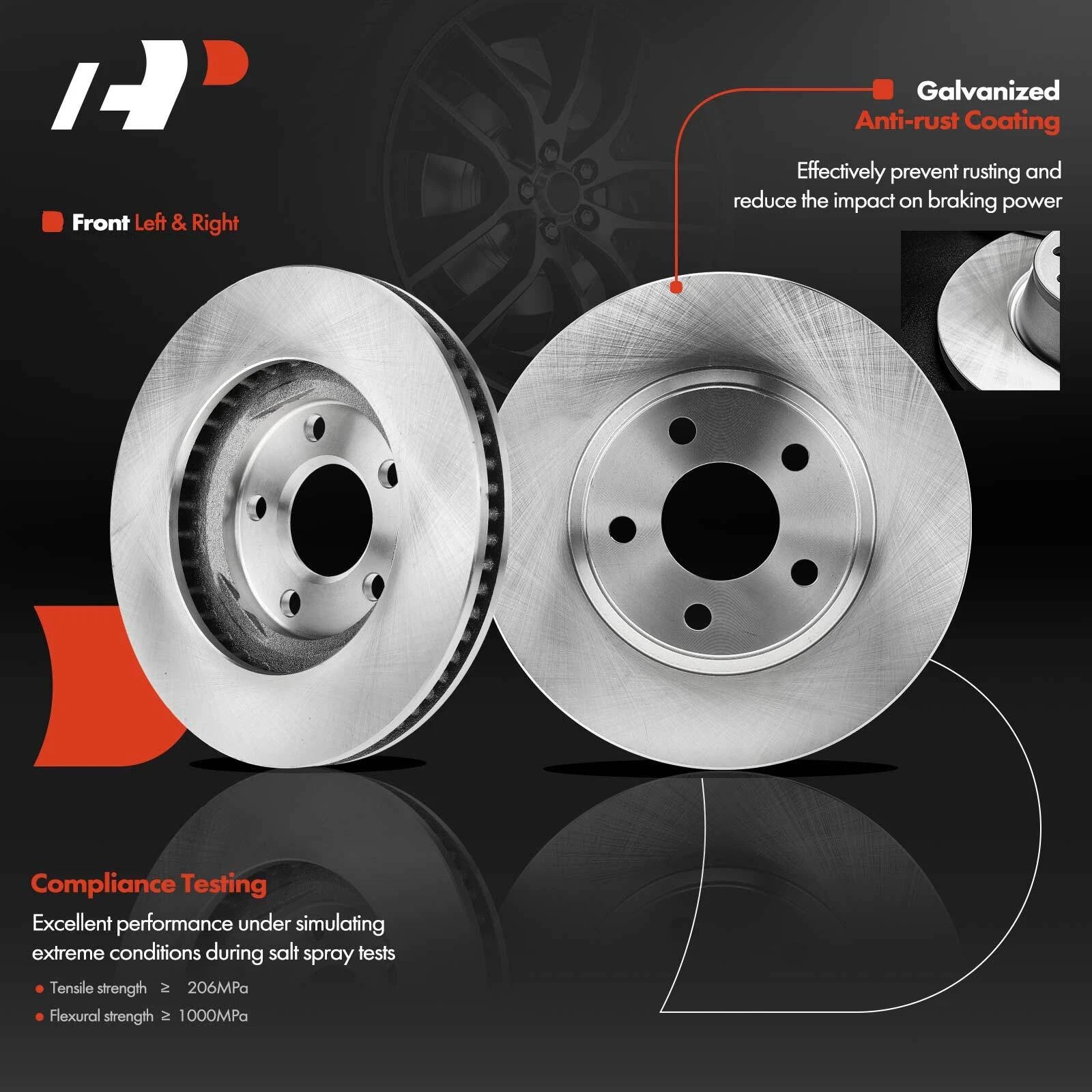 Set of 4 Disc Brake Rotors & Ceramic Pads for Chevy Impala (2000–2005)