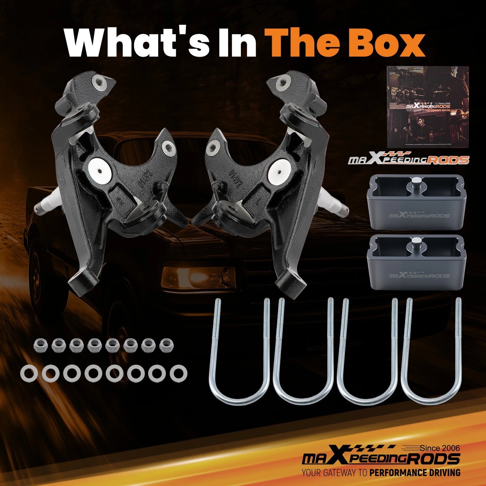 2" Drop Spindle Block Kit for Chevy S10 Blazer GMC Jimmy S15 Sonoma 2WD (1982–2004)