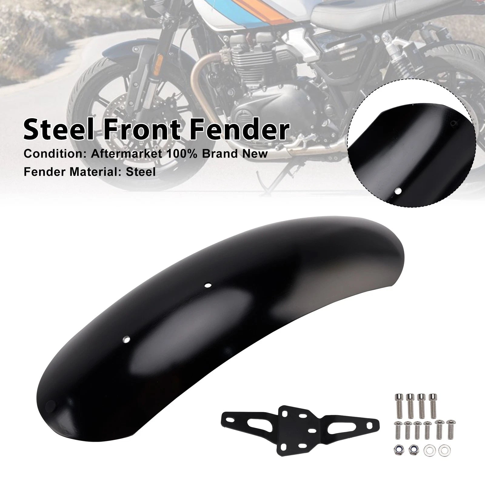 Steel Front Fender Mudguard for Street Scrambler 900, Speed Twin 900 (2017–2023)