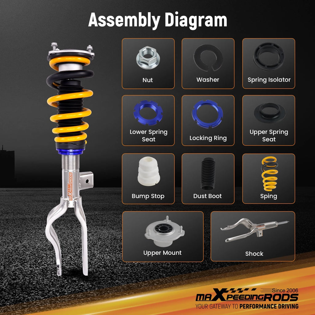 C2 Coilovers with Eibach Springs for Tesla Model 3 (2017-2023) AWD