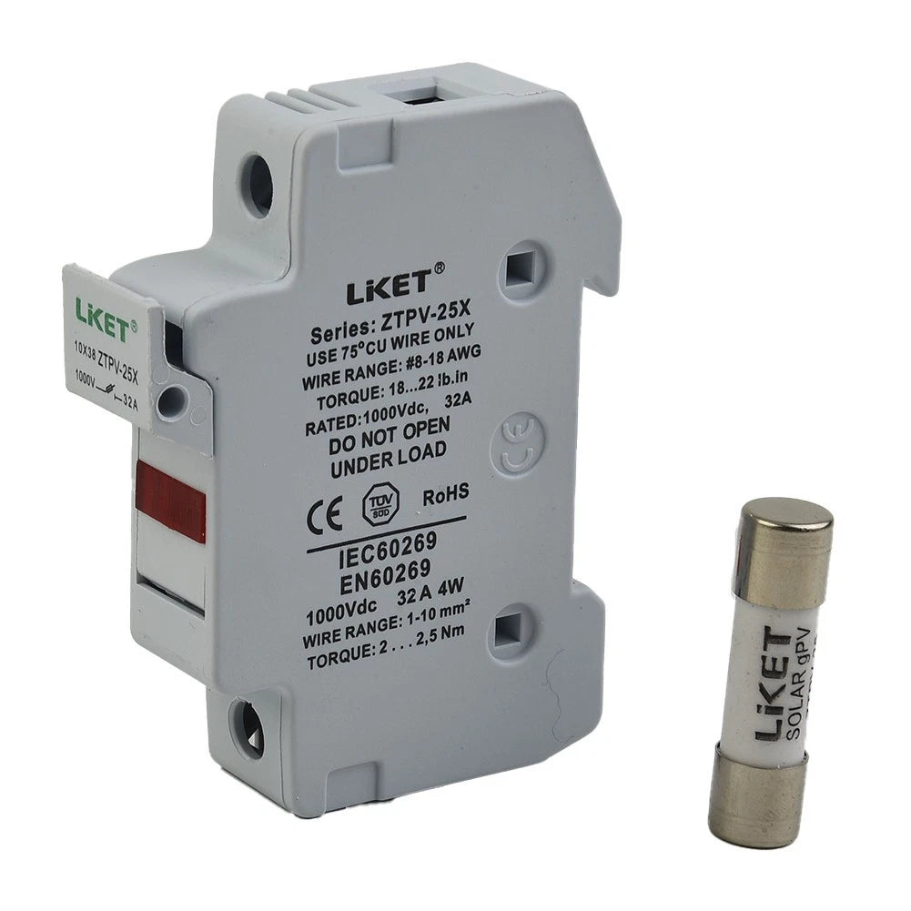 10x38mm 1000V DC Fuse with LED Holder for Solar System Protection