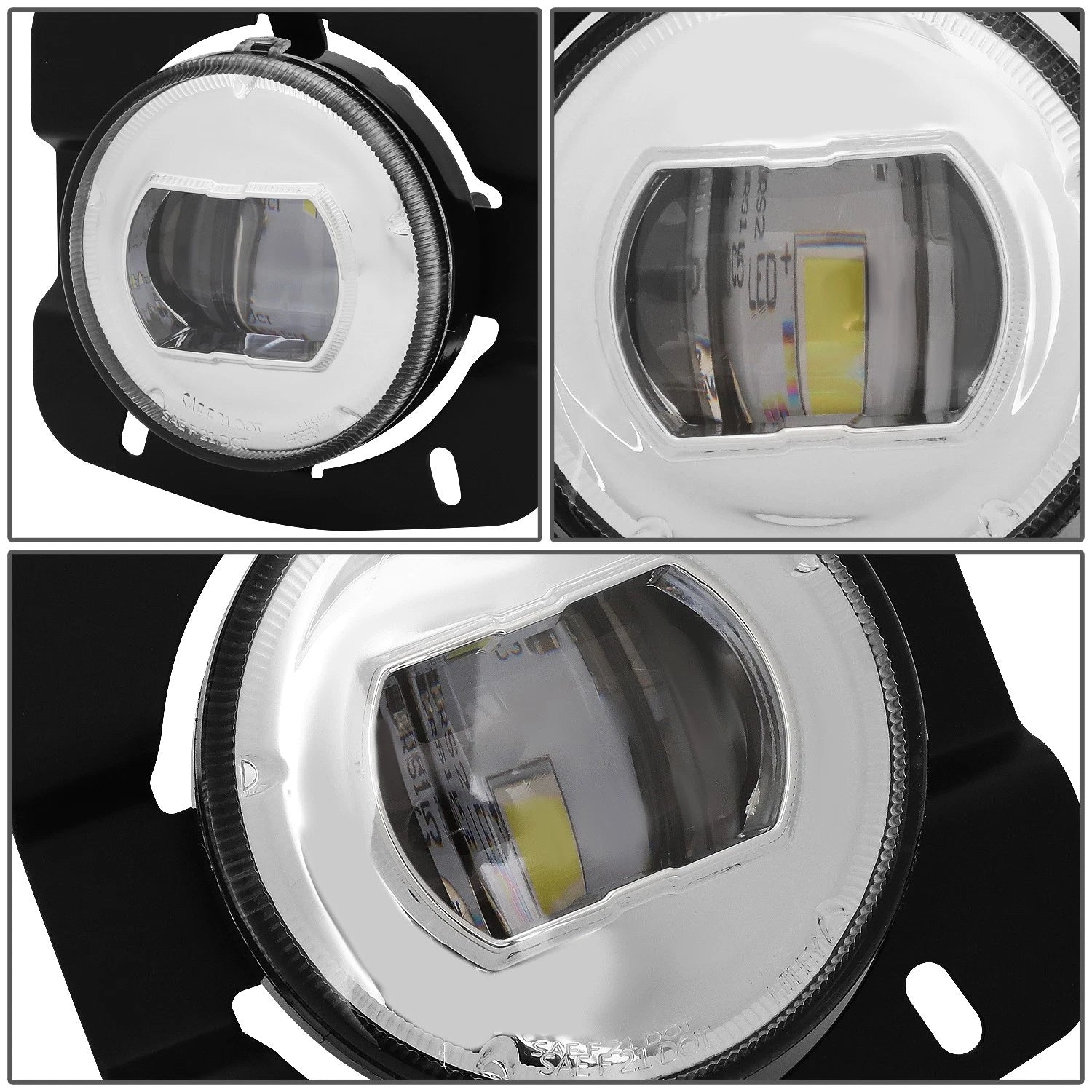 Chrome Housing LED Projector Fog Light Lamps Assembly for Kenworth T680 (2011–2022)