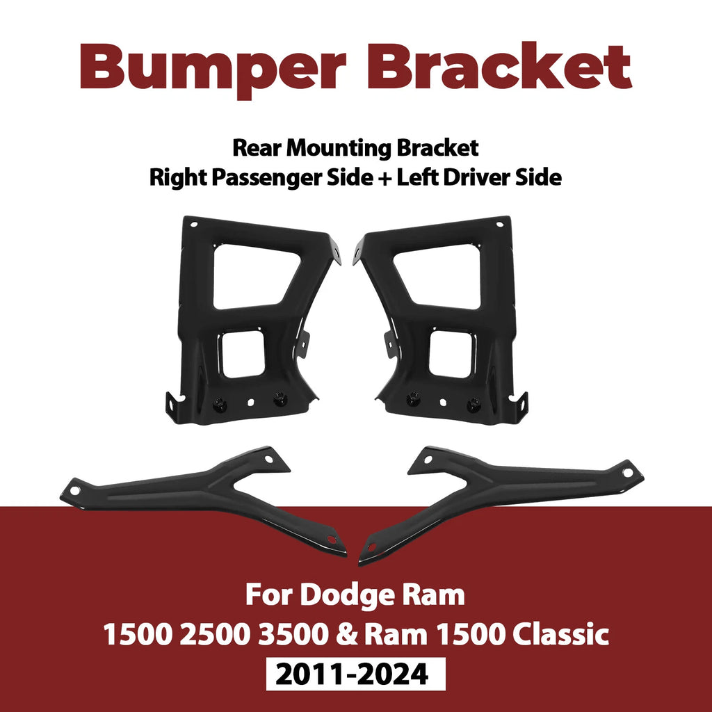 Set of 2 Rear Bumper Brackets for Dodge Ram 2500/3500 (2009–2018)