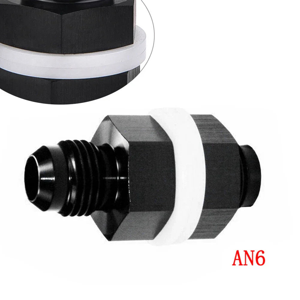 Black Aluminum AN6 Flare Fuel Cell Bulkhead Fitting for Car