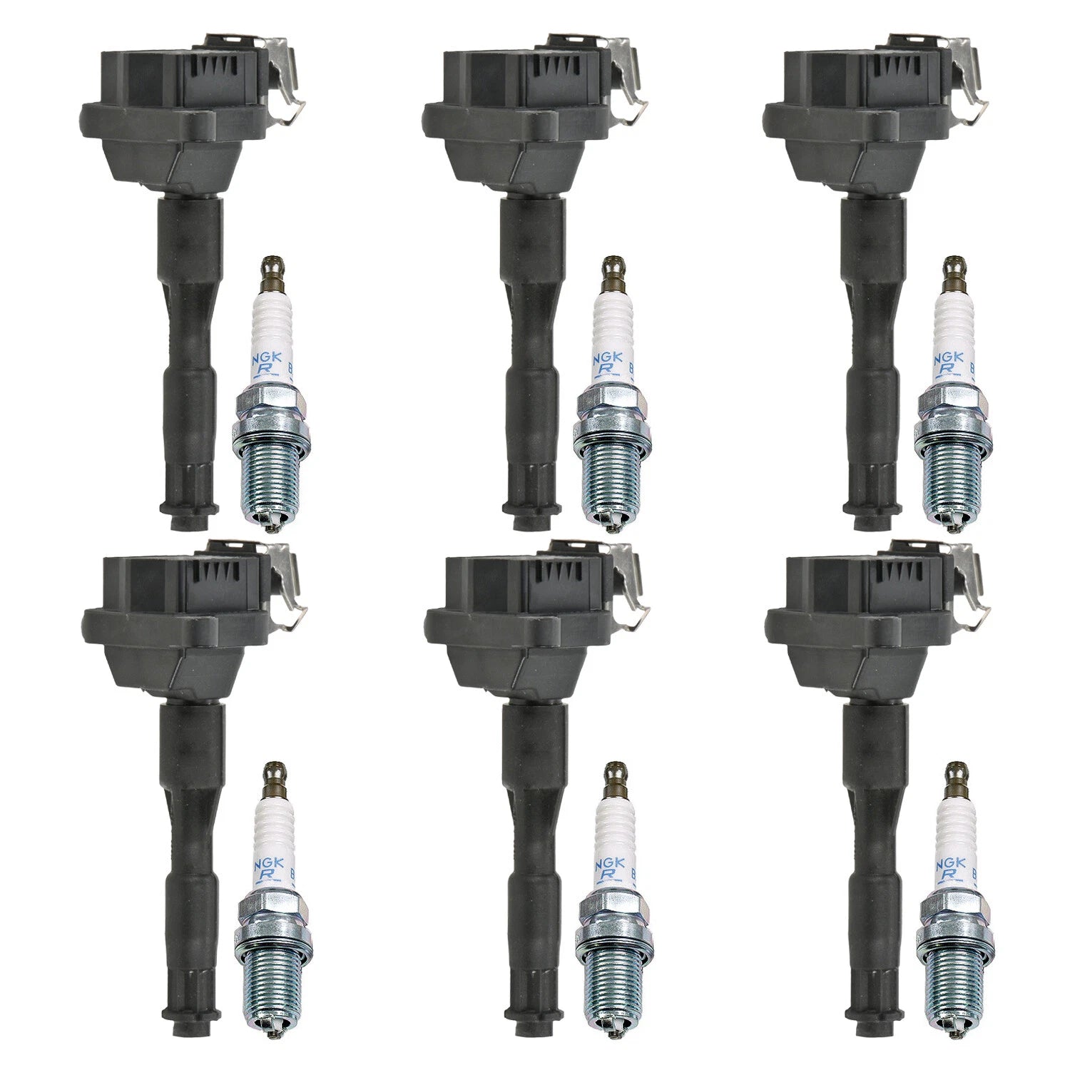 Set of 6 Ignition Coils & Spark Plugs for Audi A4 A6, BMW 320i 530i, Z3