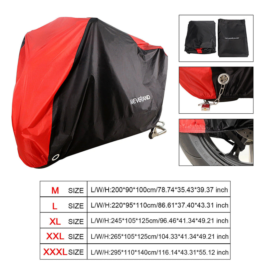 Set of 4 Motorcycle Covers Waterproof Outdoor Rain Dust Sun Protector