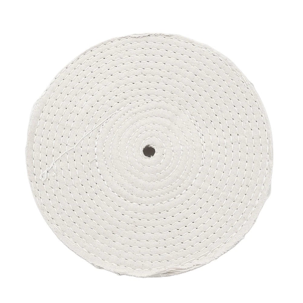 Set of 8 Spiral Sewn Cotton Buffing Wheels for Metal Polishing