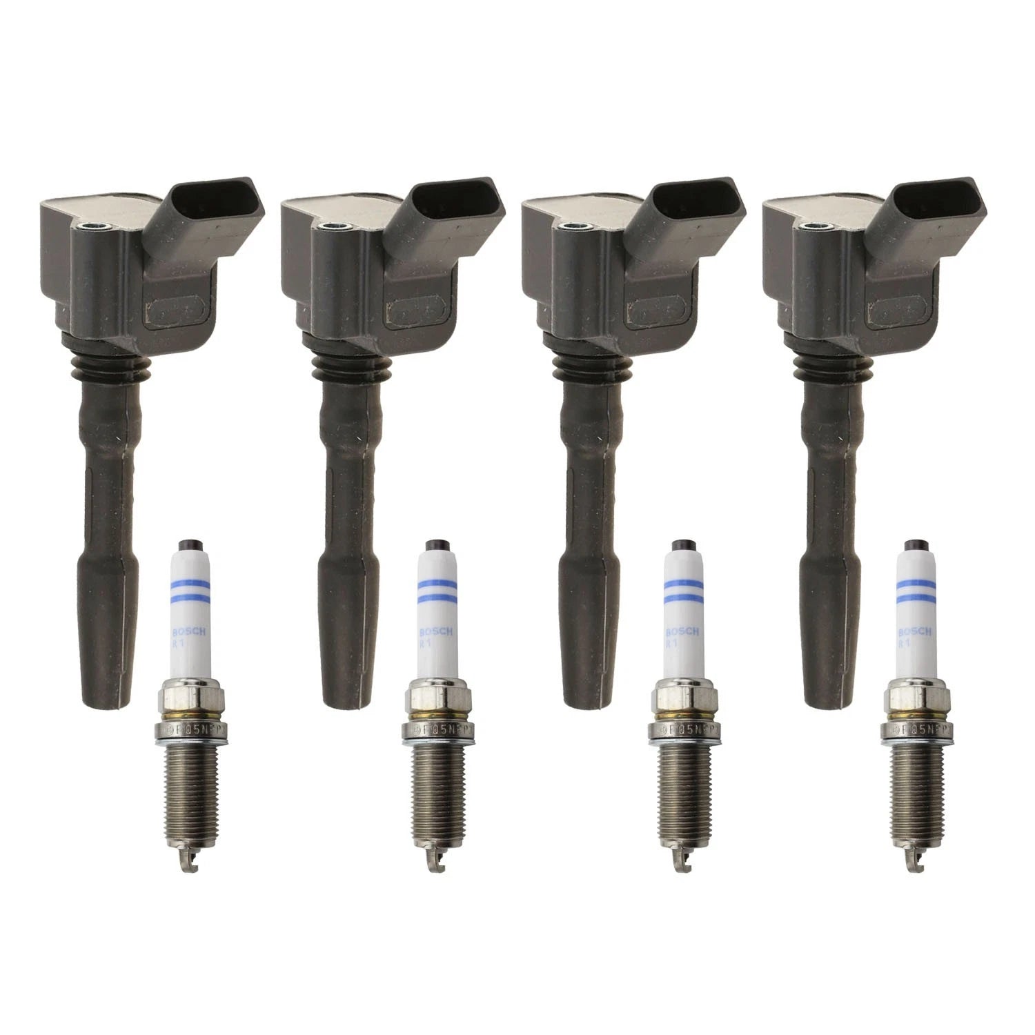 Set of 4 Ignition Coils & Bosch Platinum Spark Plugs for A3 A4 Golf Jetta