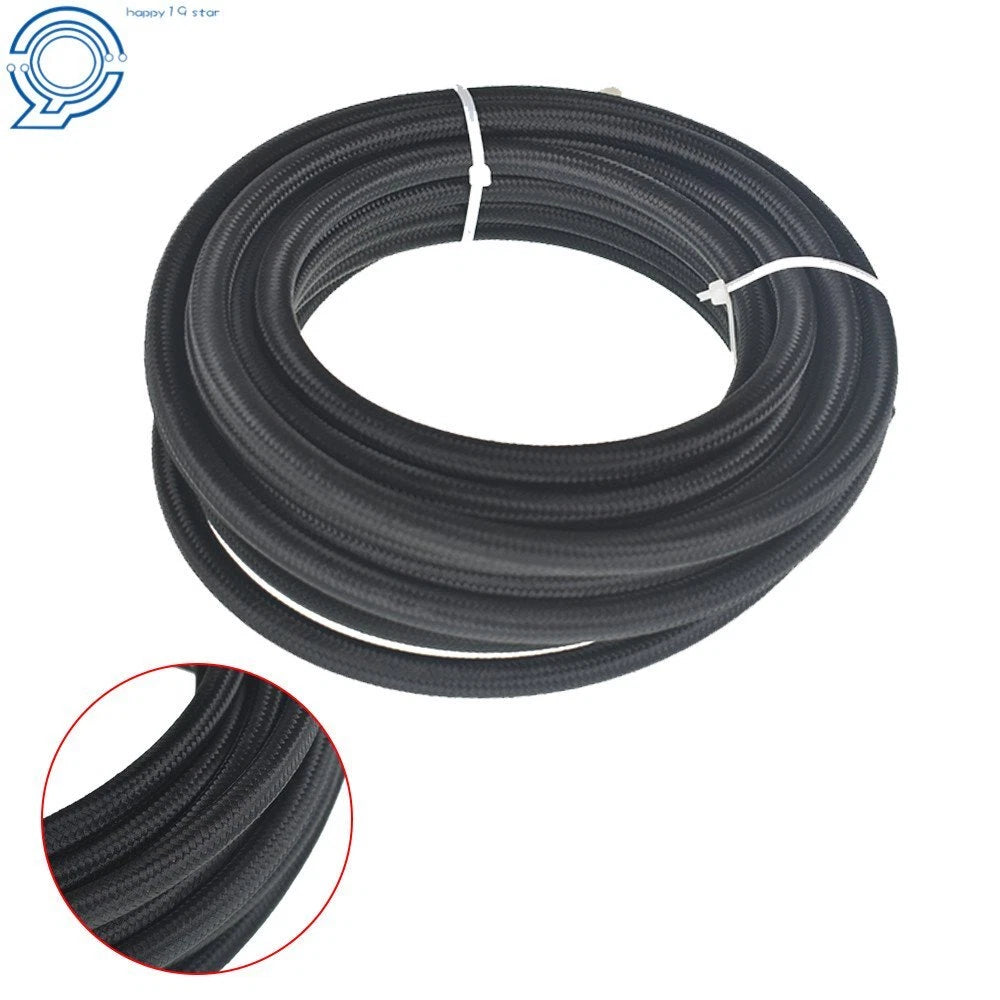 6AN Black Nylon E85 PTFE Fuel Line Hose Kit (10FT, 12FT, 20FT, 30FT)