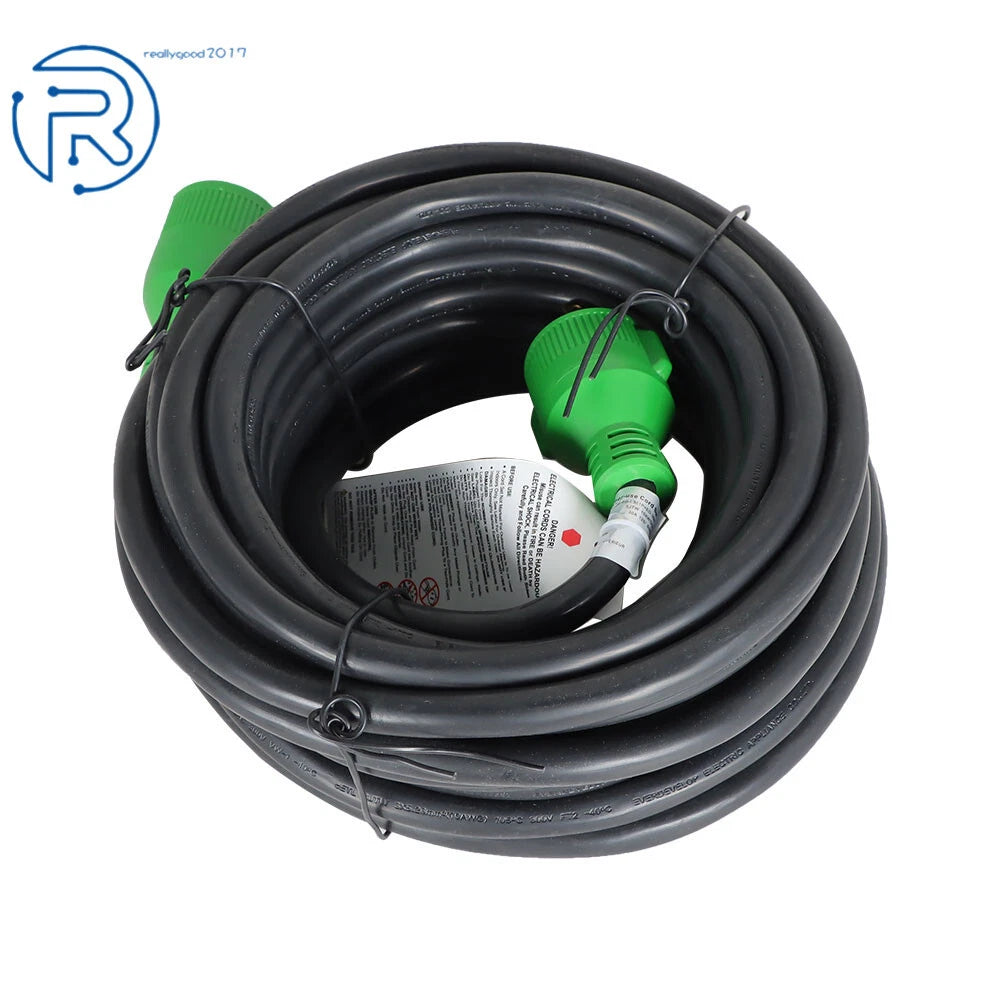 30 Amp 50ft RV Generator Extension Power Cord L5-30P to L5-30R 125V