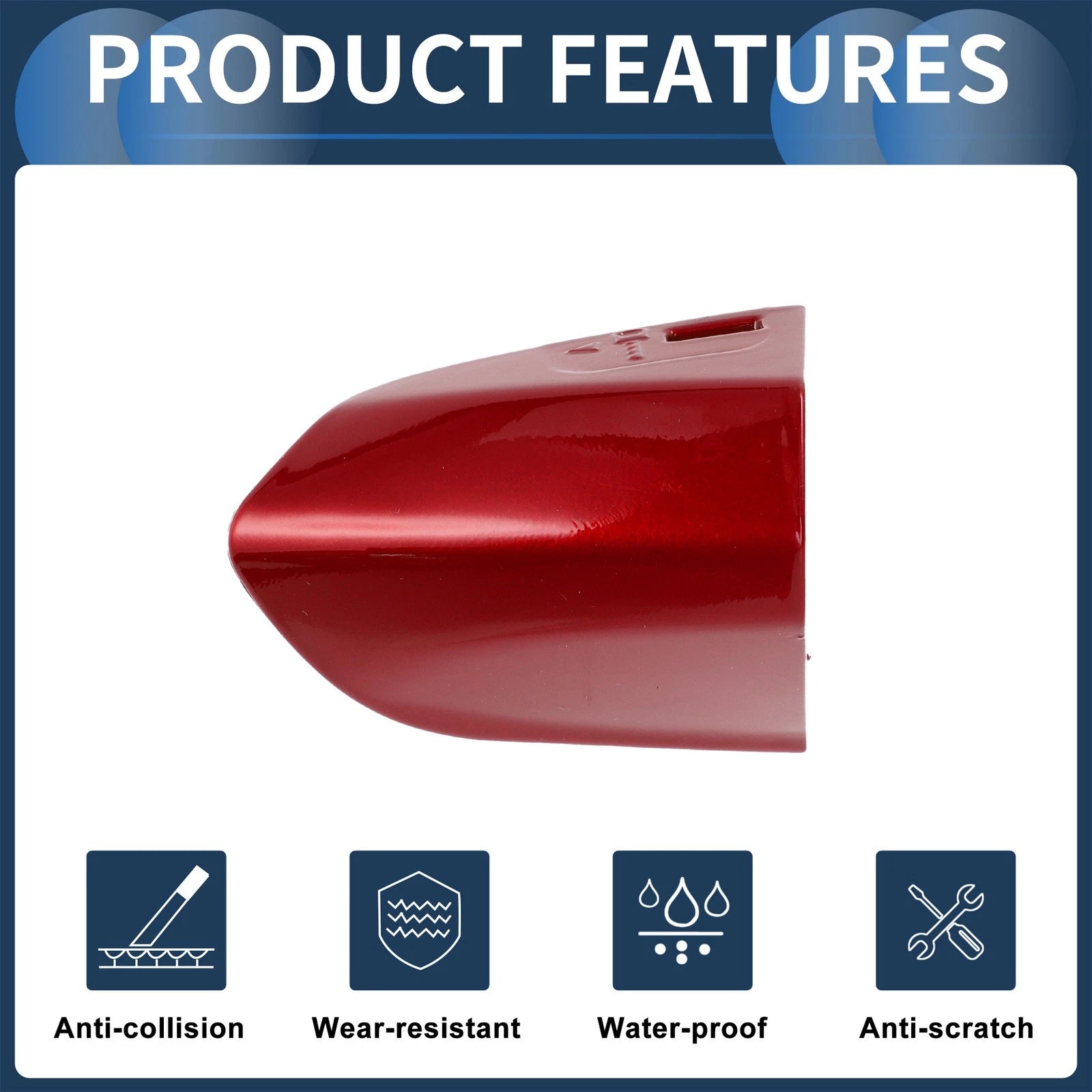 Door Handle Cover Front Left for Ford Mustang (2015–2020) ABS Red