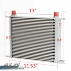 30 Row 10AN Engine Transmission Oil Cooler with 7" Fixed Fan Kit