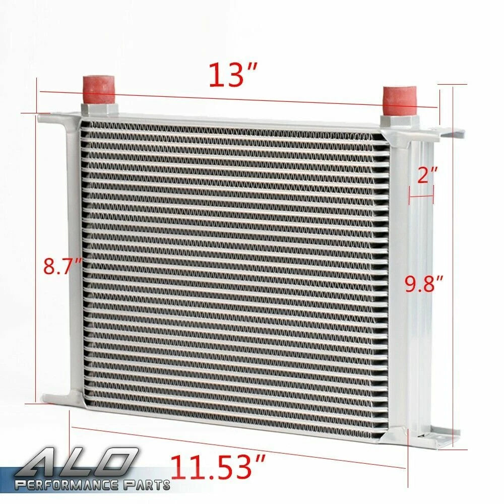 30 Row 10AN Engine Transmission Oil Cooler with 7" Fixed Fan Kit