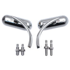 Chrome Oval Mirrors for Kawasaki Vulcan, Honda Rebel, Shadow 600/750, VTX 1300/1800
