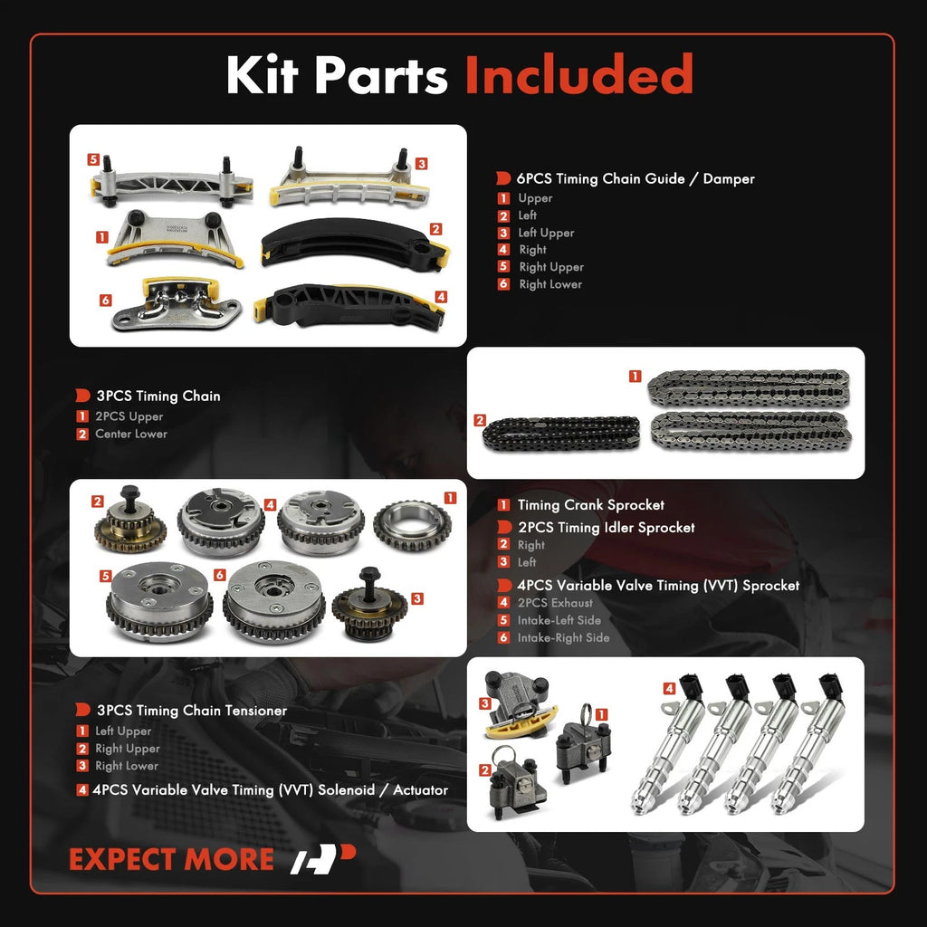 Timing Chain Kit for Chevy Equinox, Impala, Malibu, Cadillac (2008–2017)