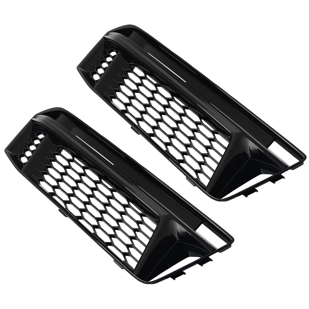Pair Front Bumper Fog Light Grille Cover for Audi A4 B9 (2016–2018) 8W0807681F