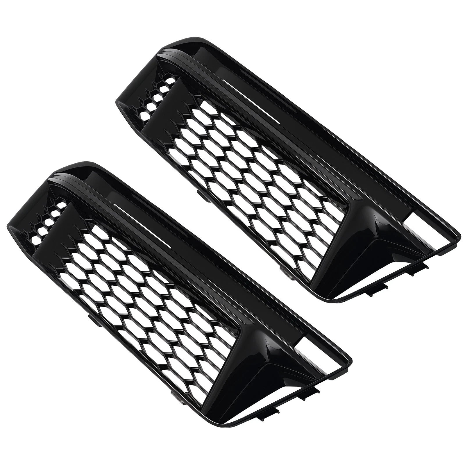 Pair Front Bumper Fog Light Grille Cover for Audi A4 B9 (2016–2018) 8W0807681F