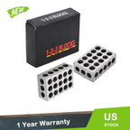 Set of 2 Ultra Precision 1-2-3 Blocks for Machinists (23 Holes, .0001")
