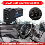 Audio Interface + USB-A QC3.0 Charger for Mazda 3 5 6 RX8 MX5 CX7 CX9 BT50