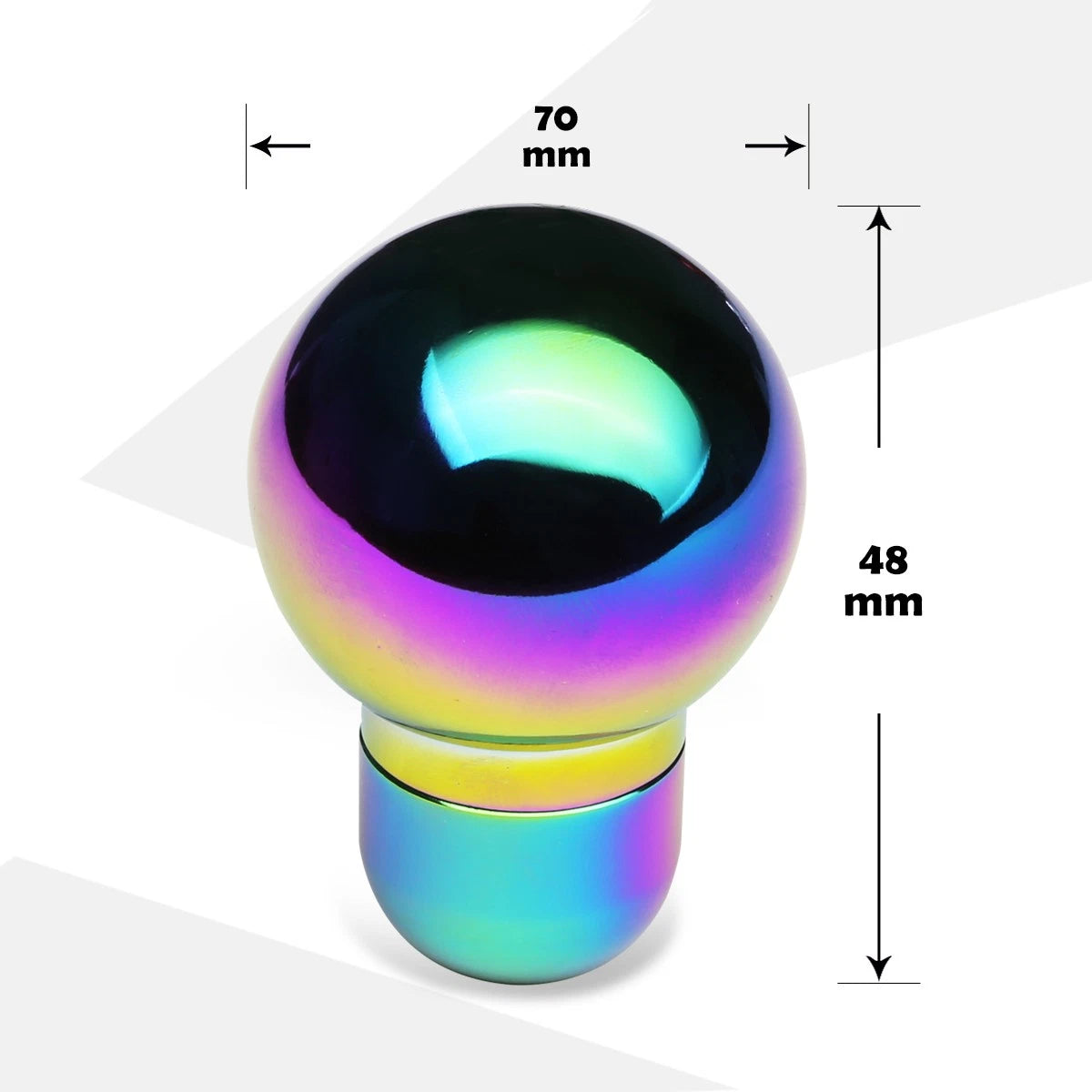Manual Transmission Shift Knob for Universal Vehicles (48x70mm, Neo Chrome)