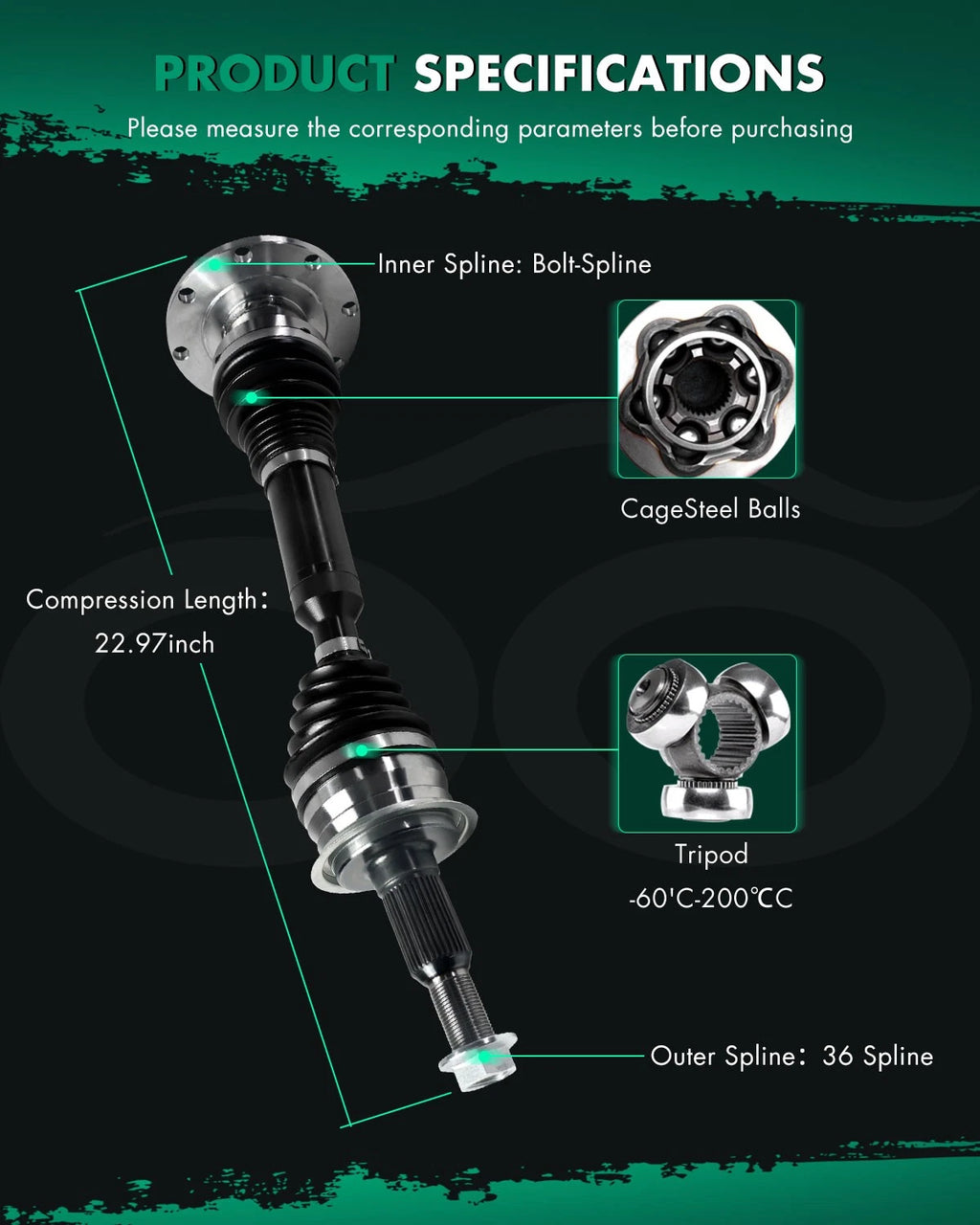 CV Axle for Chevrolet Silverado 2500 HD GMC Sierra 2500 HD (2011–2019)