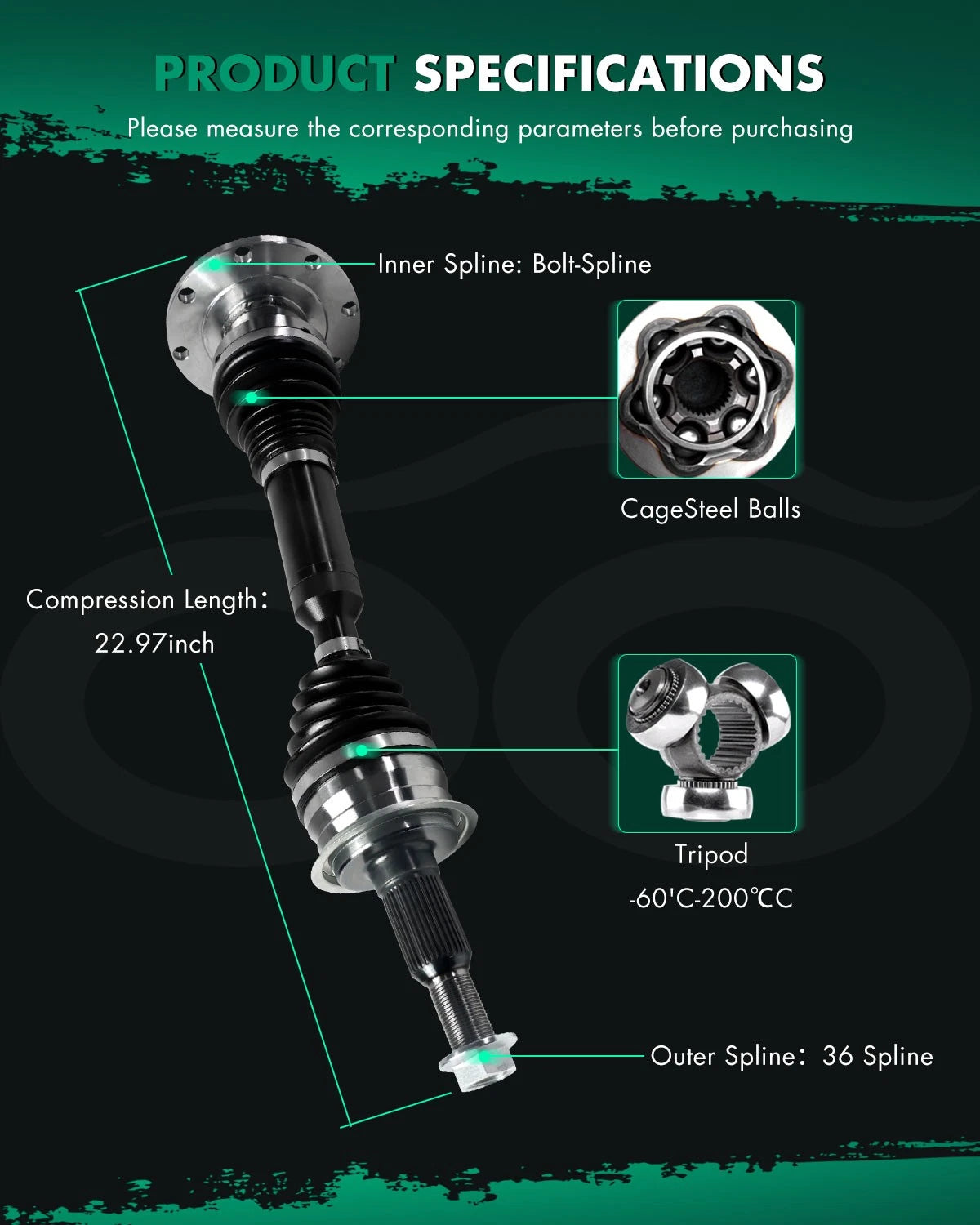 CV Axle for Chevrolet Silverado 2500 HD GMC Sierra 2500 HD (2011–2019)