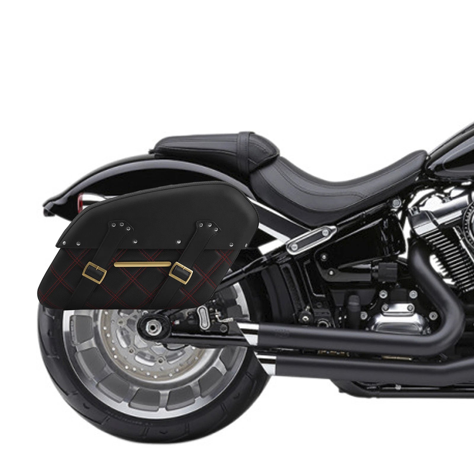 Saddle Bags for Harley Softail Fat Boy Breakout (2018–2023) 19 Black
