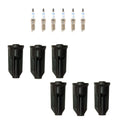 Set of 6 Bosch Double Platinum Spark Plugs & NGK Coil Boots for Ascender Envoy L6
