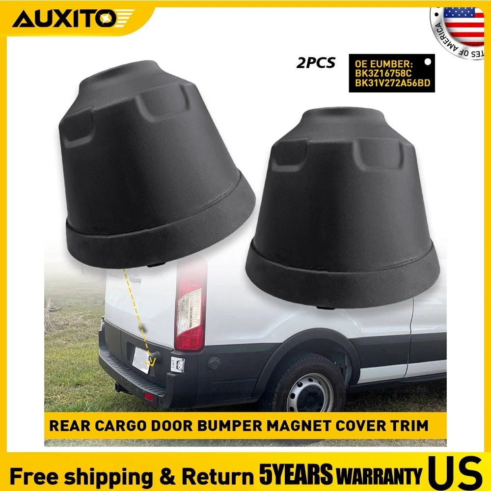 2X Rear Cargo Door Bumper Magnet Cover Trim for Ford Transit (2015–2019)
