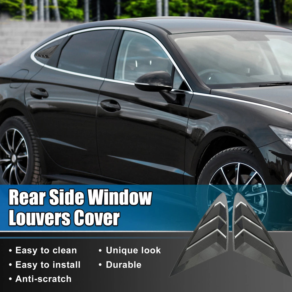Pair of Rear Side Window Louver Shades for Hyundai Sonata DN8 (2020–2022) Black