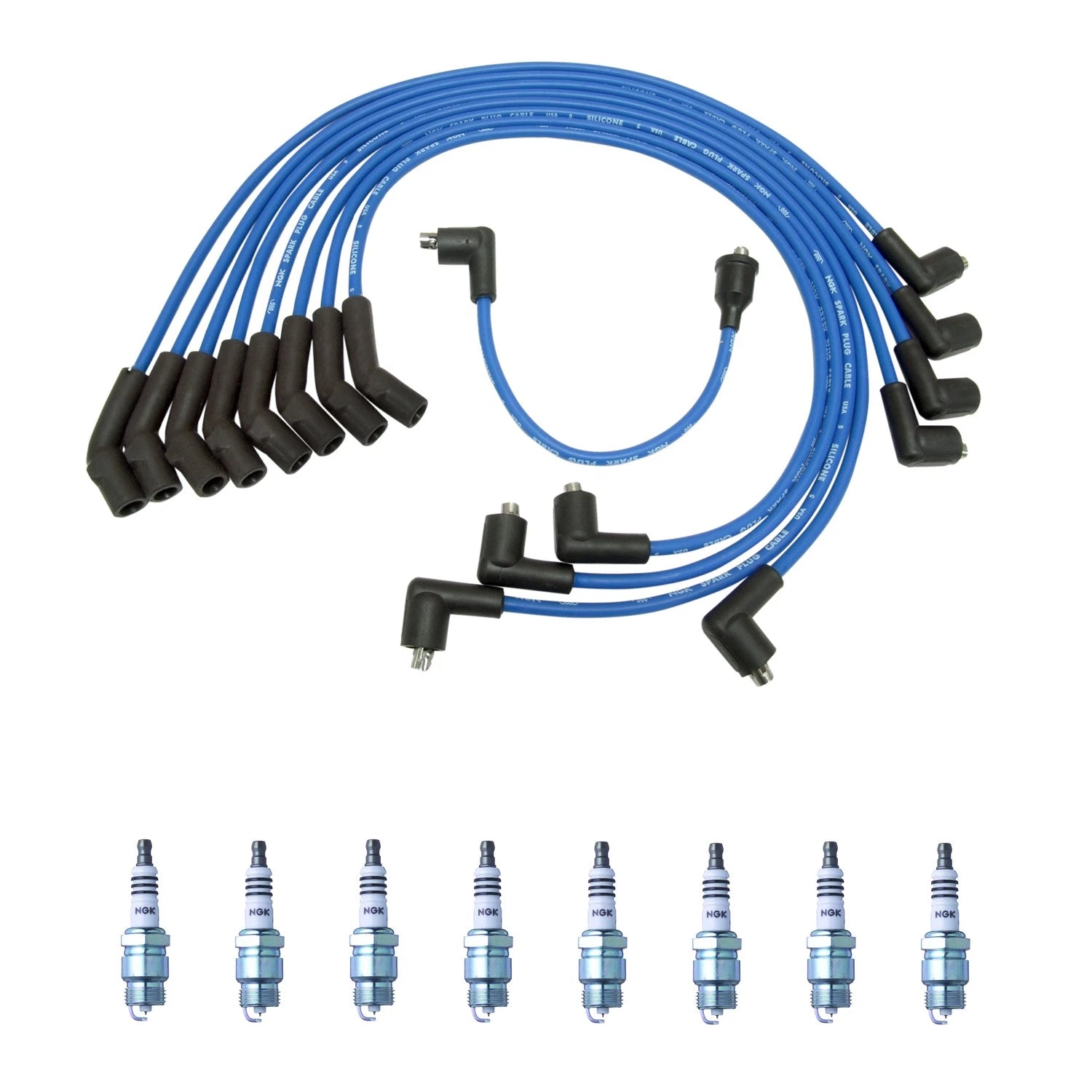 NGK Wire Set & 8 Iridium IX Spark Plugs for Comet Mustang P-350 Voyager V8