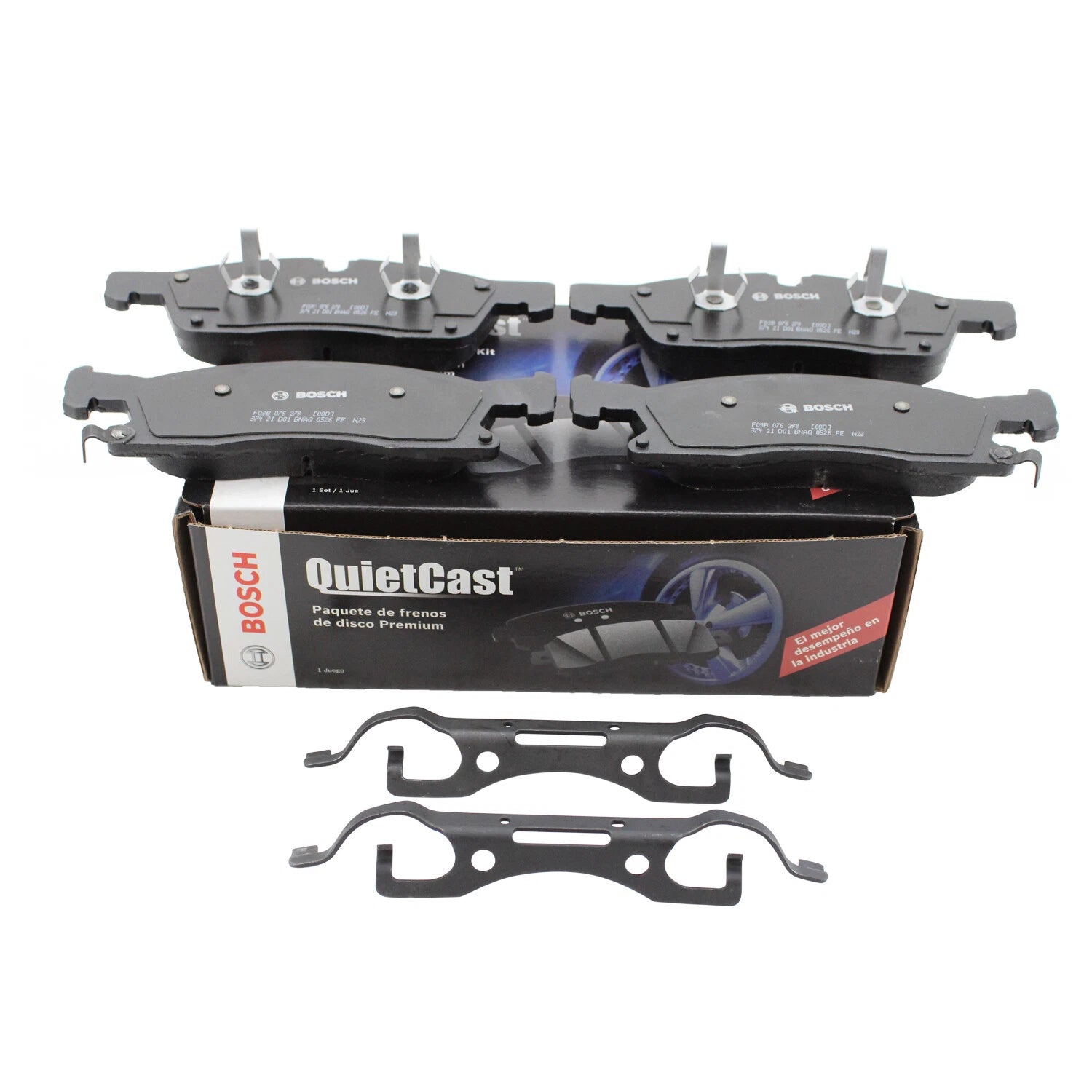 Set of 4 Bosch QuietCast Front Semi-Metallic Brake Pads for Dodge Jeep