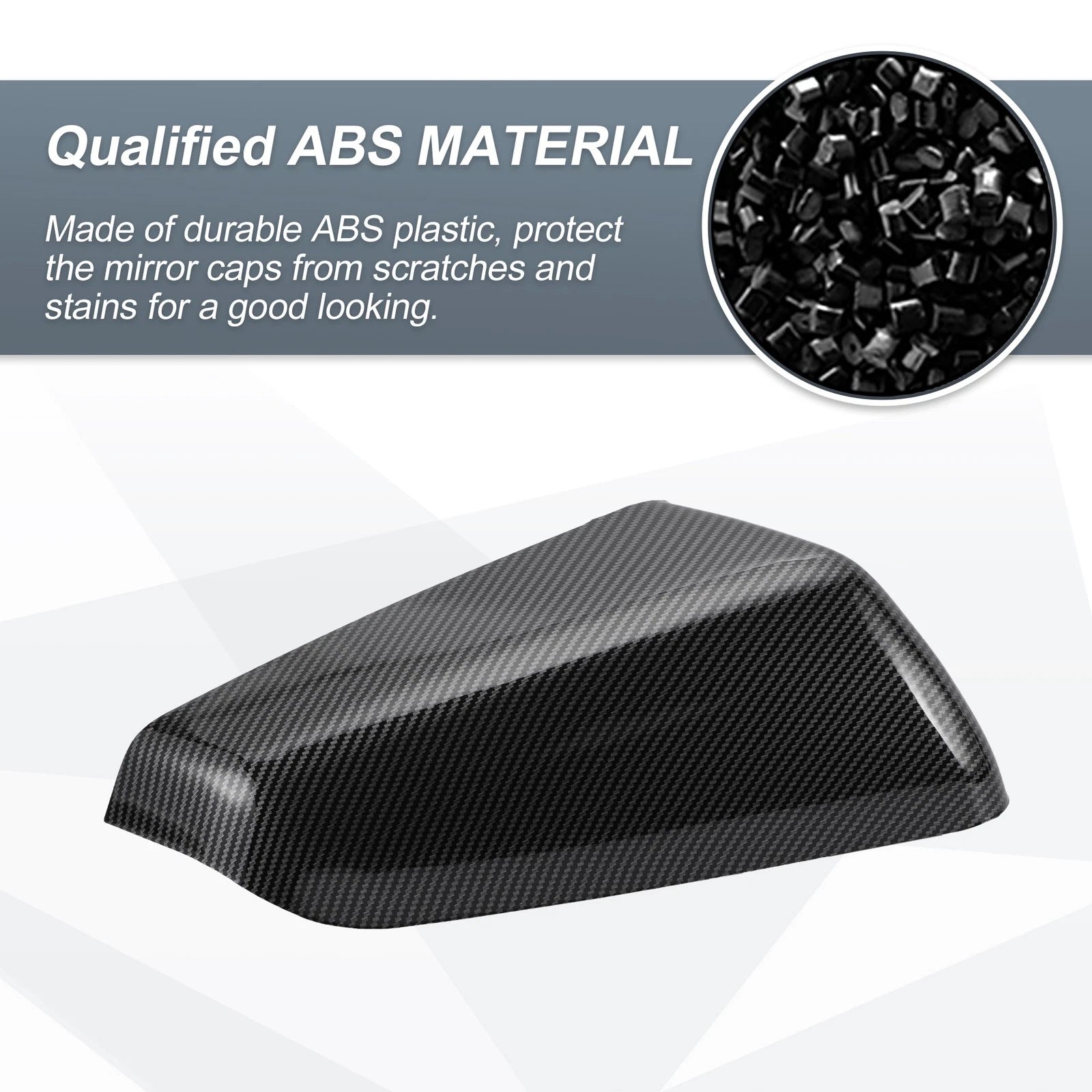 Set of 2 Rearview Mirror Cover Caps Black Carbon Fiber for Chevy Equinox (2010–2017)