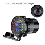 Dual USB 36W QC 3.0 Fast Charger Socket for Cars (Waterproof)