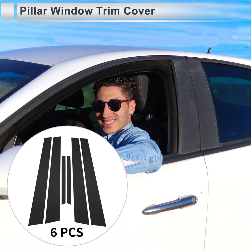 6 Pcs Door Pillar Window Trim for Mazda 6 (2003–2007) Black