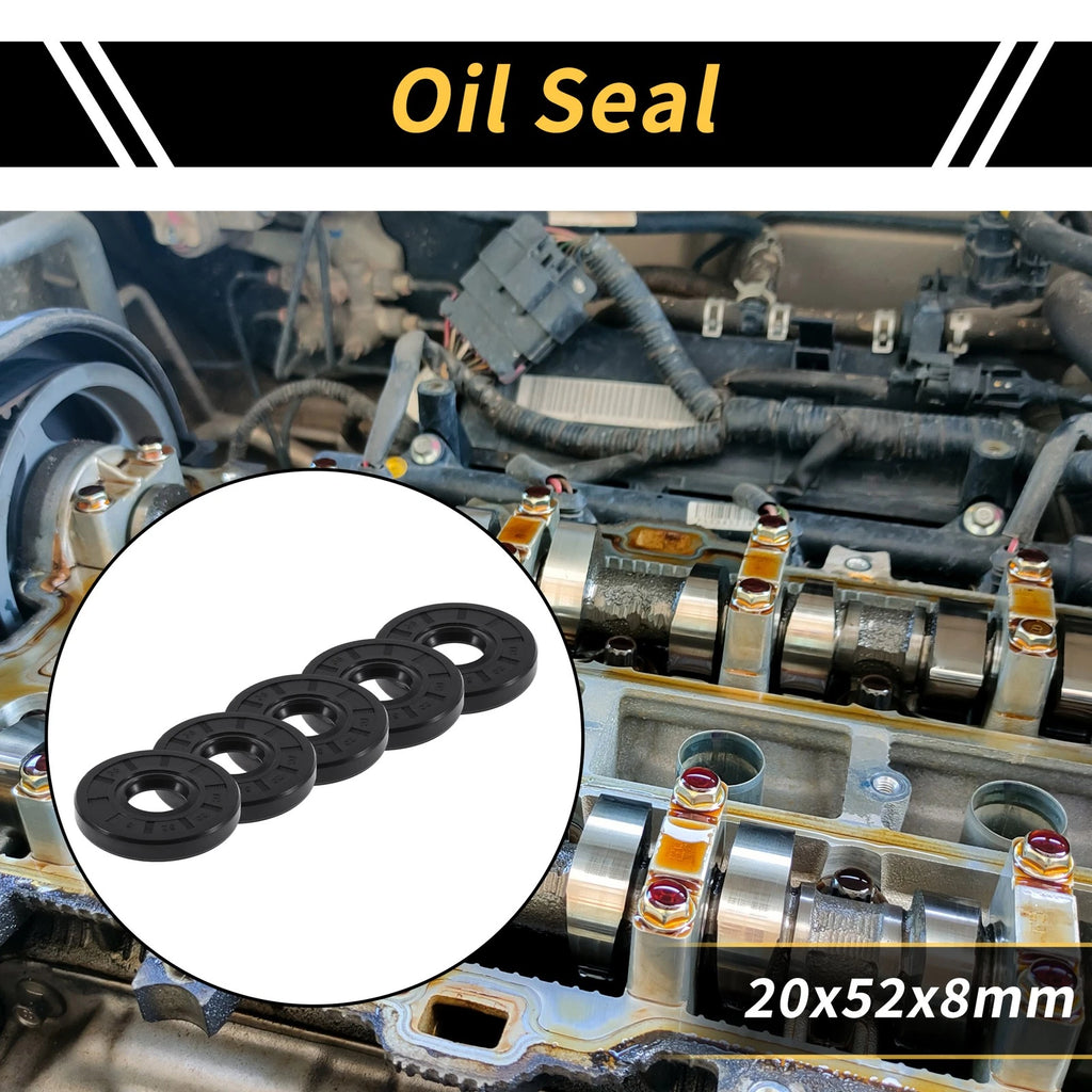 Set of 5 Oil Seal Rotary Shaft Seal NBR Rubber 20x52x8mm