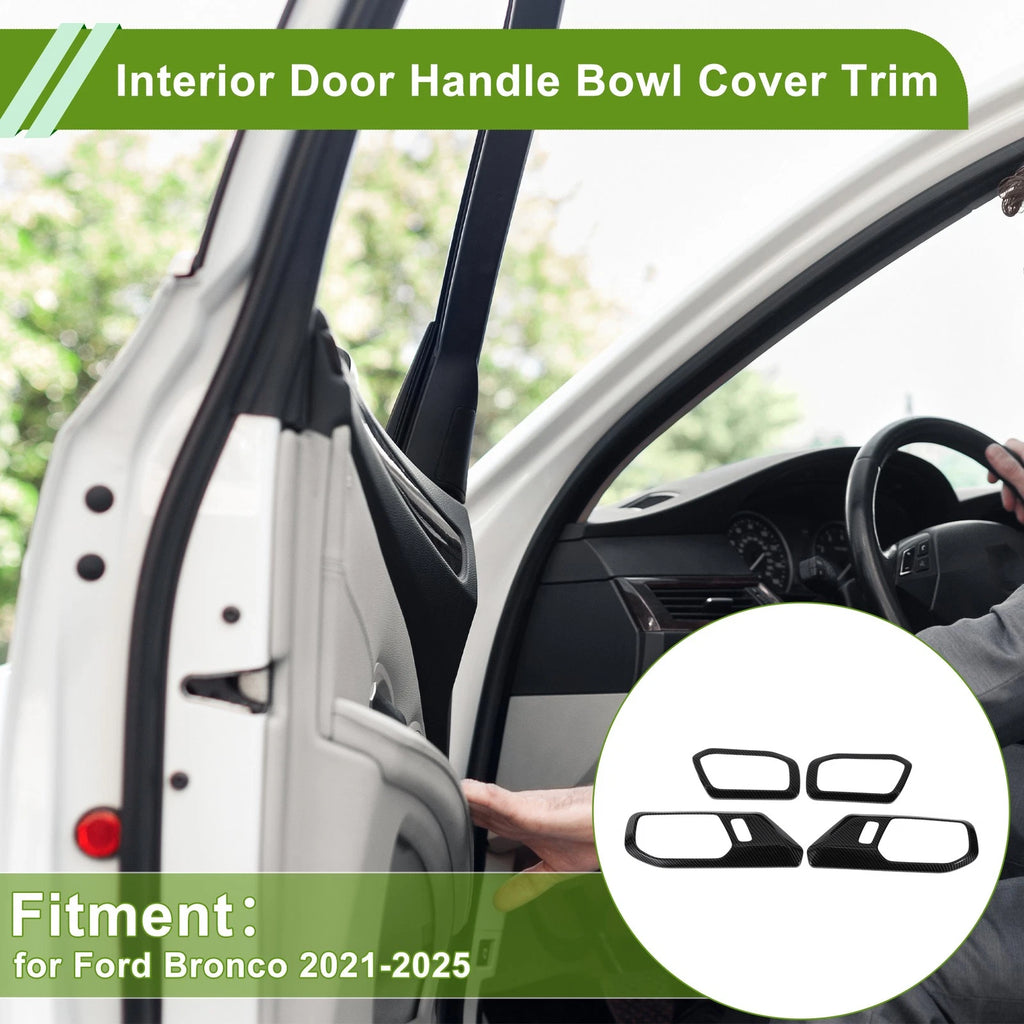 Set of 4 Interior Door Handle Bowl Cover Trim for Ford Bronco (2021–2025)