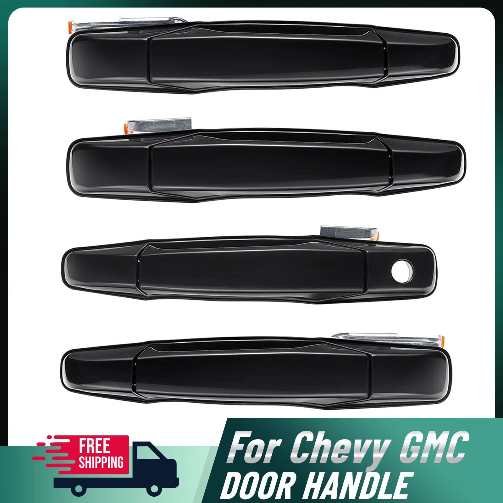 Black Exterior Door Handles for 2007–2014 Chevy Silverado GMC Sierra
