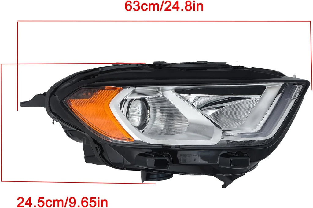 Halogen Headlight Chrome Passenger Side with LED DRL for Ford EcoSport (2018–2023)