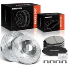Front Drilled Brake Rotor & Ceramic Pad Set for Ford Crown Victoria (1998–2002)