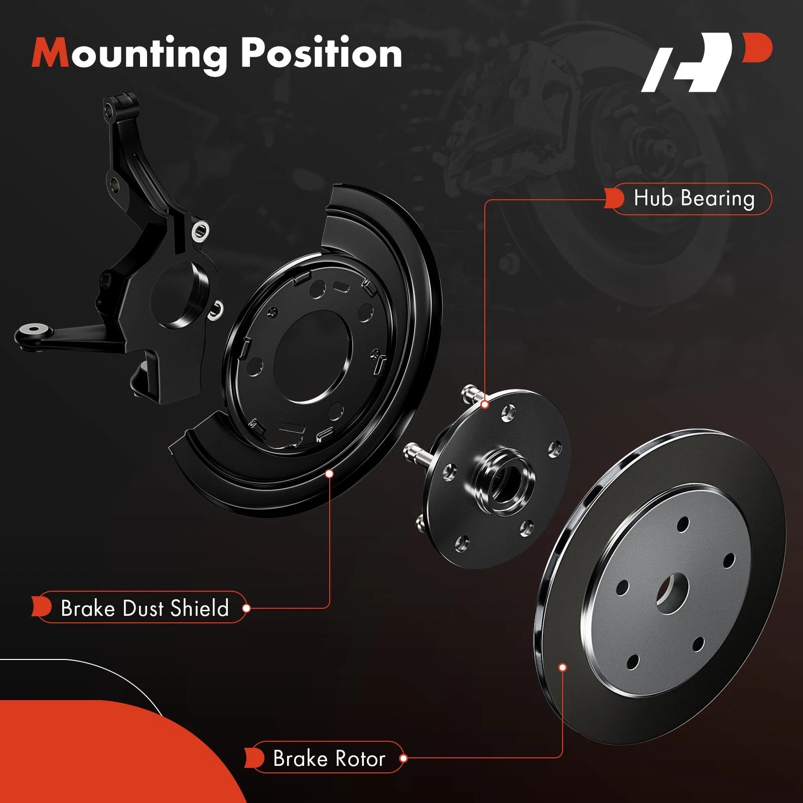 Brake Dust Shield Front Side for Toyota Tundra (2007–2021) Sequoia (2008–2021)