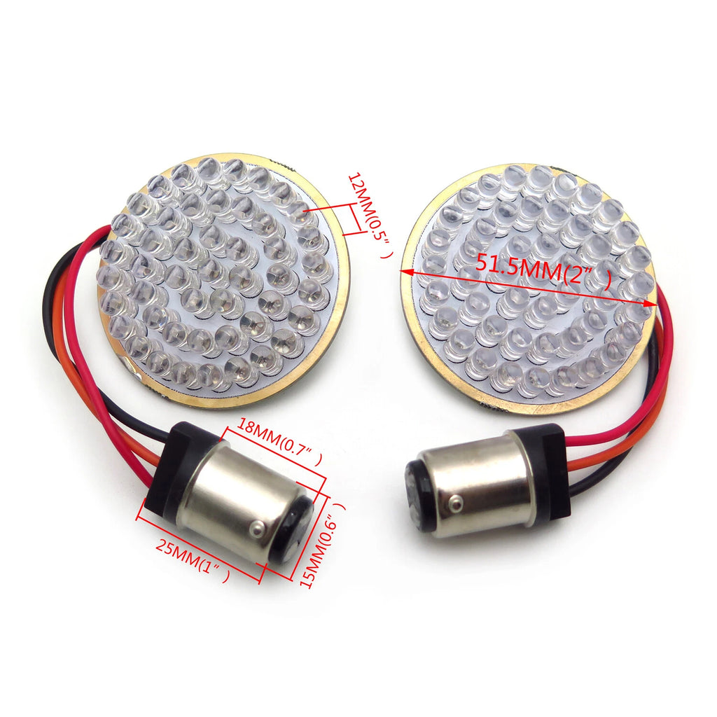 2" Bullet Red LED Turn Signal Lights for Harley Touring (Fits 1157)