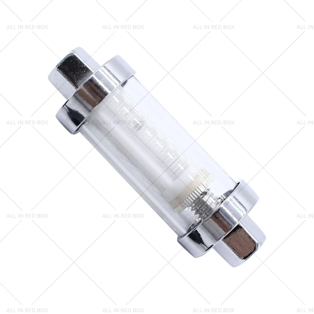 Reusable Chrome Glass Inline Fuel Filter for 1/4" 5/16" 3/8" Lines
