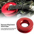 Recovery Ring Snatch Block Pulley for Tow Winch Rope Straps (37479lbs)