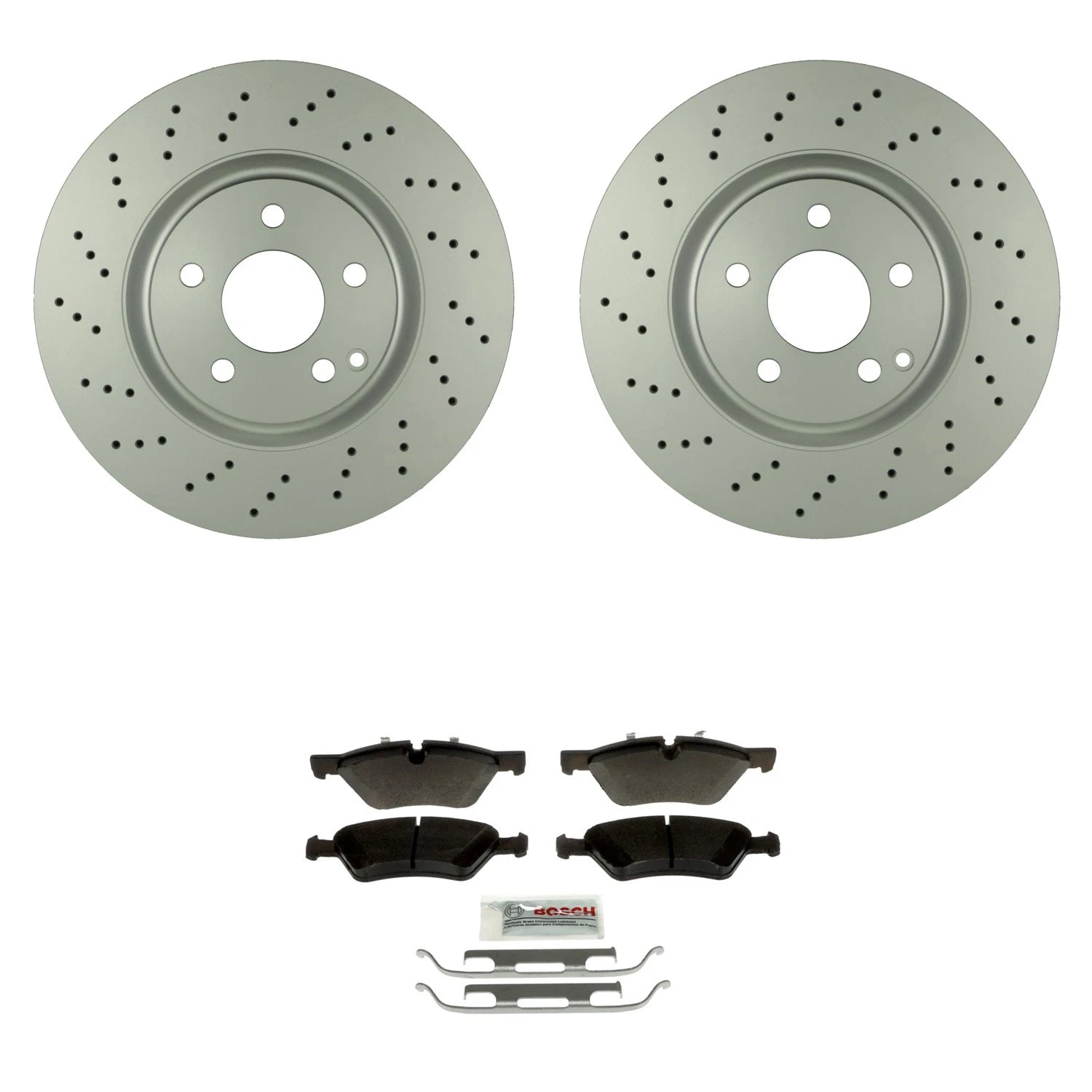 Set of 2 Bosch Quietcast 330mm Disc Brake Rotors for Mercedes W211 E500 (2003–2009)