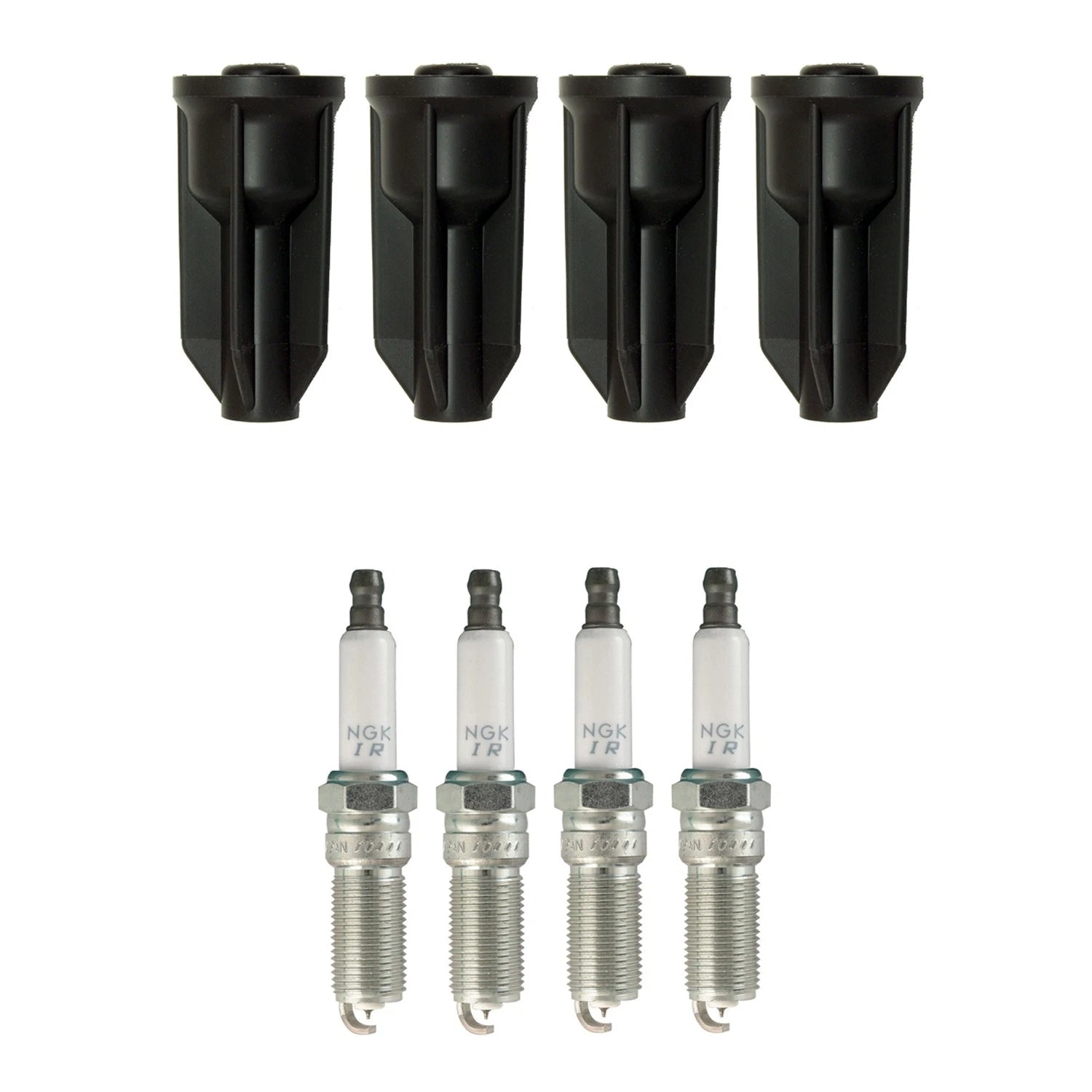 Set of 4 NGK Laser Iridium Spark Plugs & Coil Boots for Canyon Colorado (2004–2012)