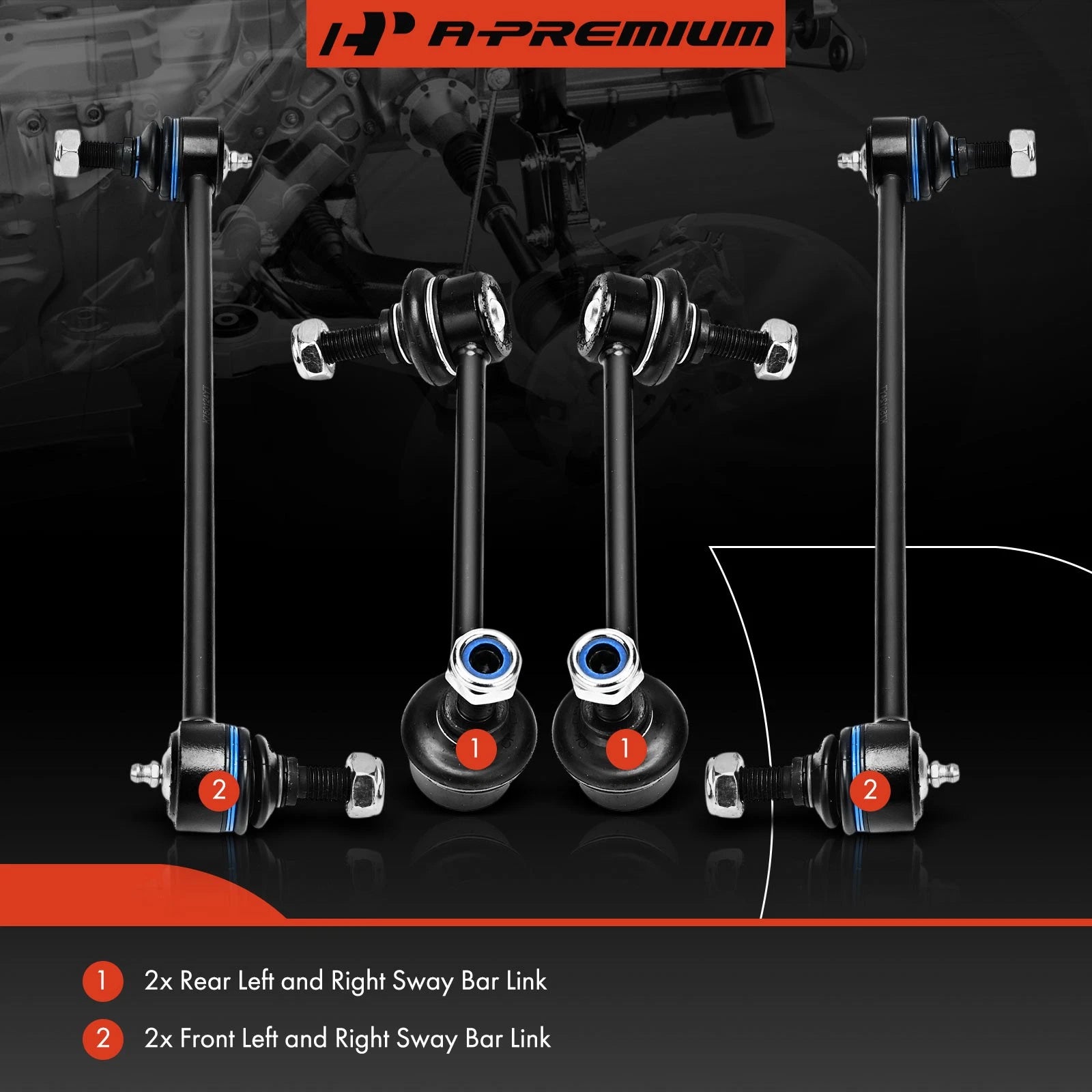 Set of 4 Sway Bar Links with Ball Joint for Honda Pilot (2006–2008)